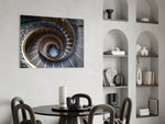 Spiral panel adding classical presence to an office