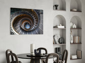 Spiral panel adding classical presence to an office