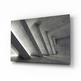 Architectural Walls glass wall art displayed above a console in a designer interior