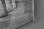 Architectural Walls artwork anchoring a modernist-themed wall in moody palette