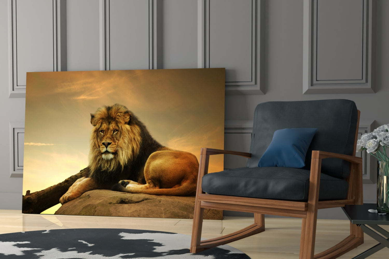 Lion Glass Wall Art.