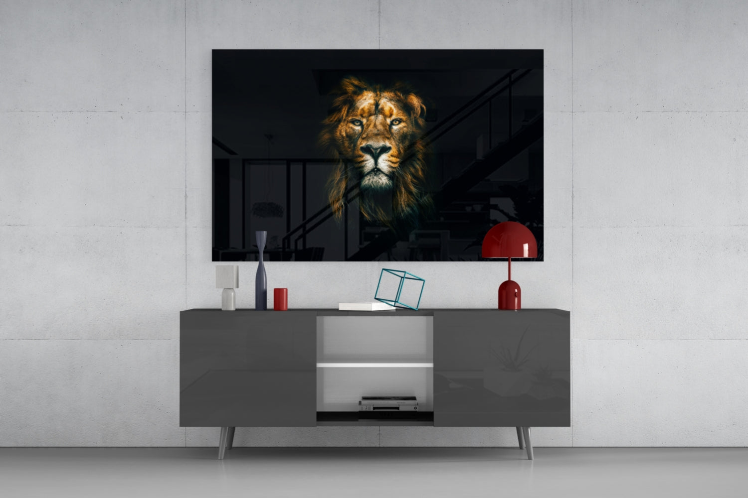 Lion Glass Wall Art.