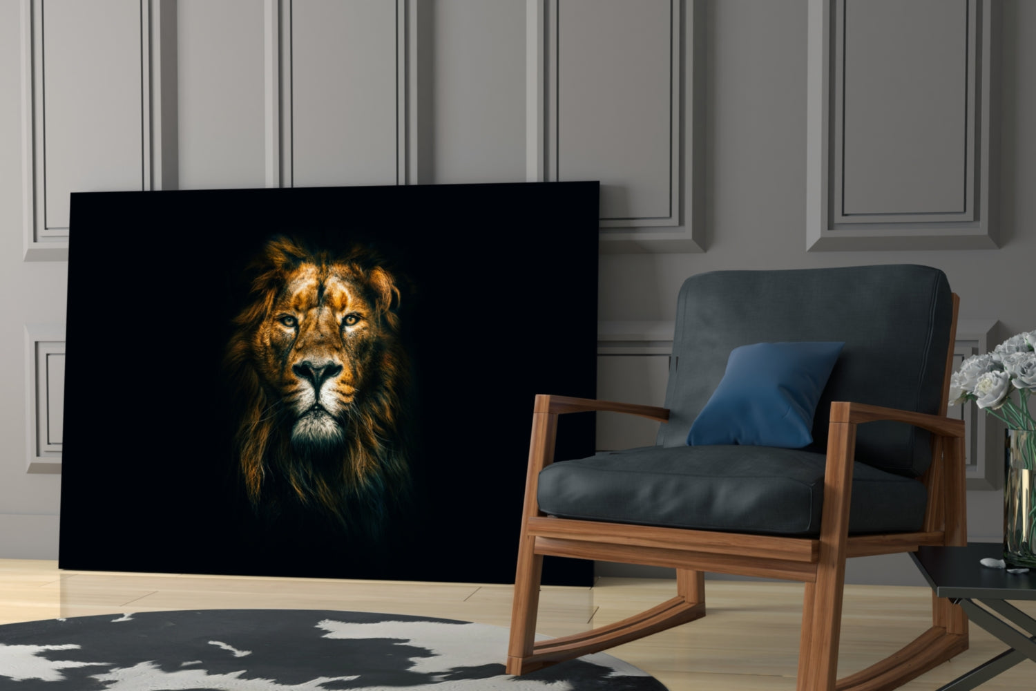 Lion Glass Wall Art.