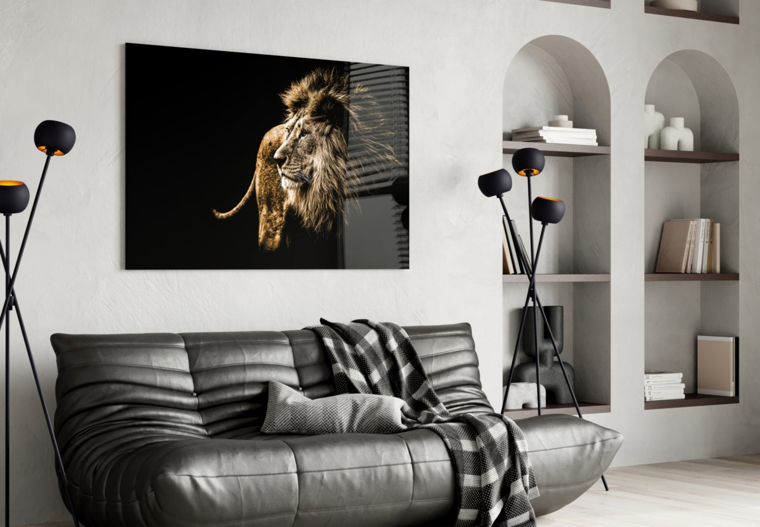Lion Glass Wall Art.