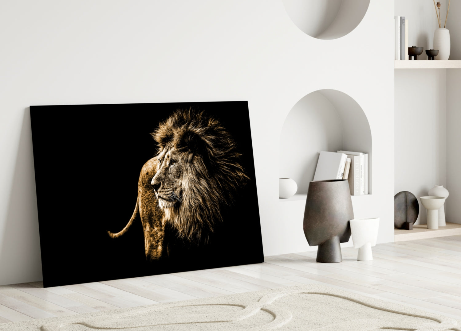 Lion Glass Wall Art.