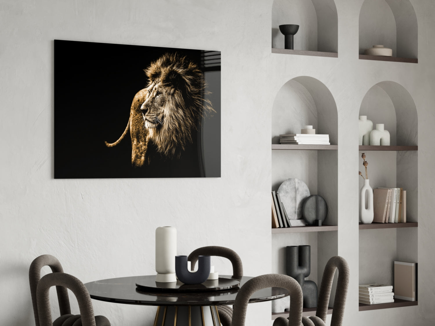 Lion Glass Wall Art.