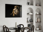 Lion panel adding regal mood to a living room