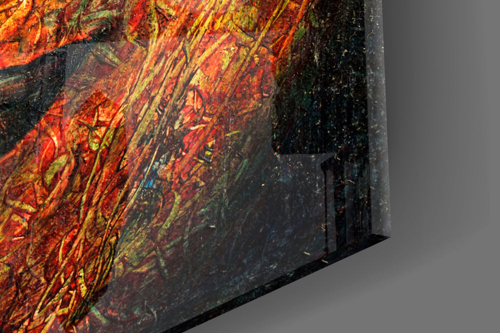 Sculpture artwork anchoring a living room with devotional mood