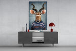 Deer Head panel catching warm light to reveal its sweater texture