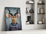 Deer Head glass print enhancing a hallway with character