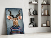 Deer Head glass print enhancing a hallway with character