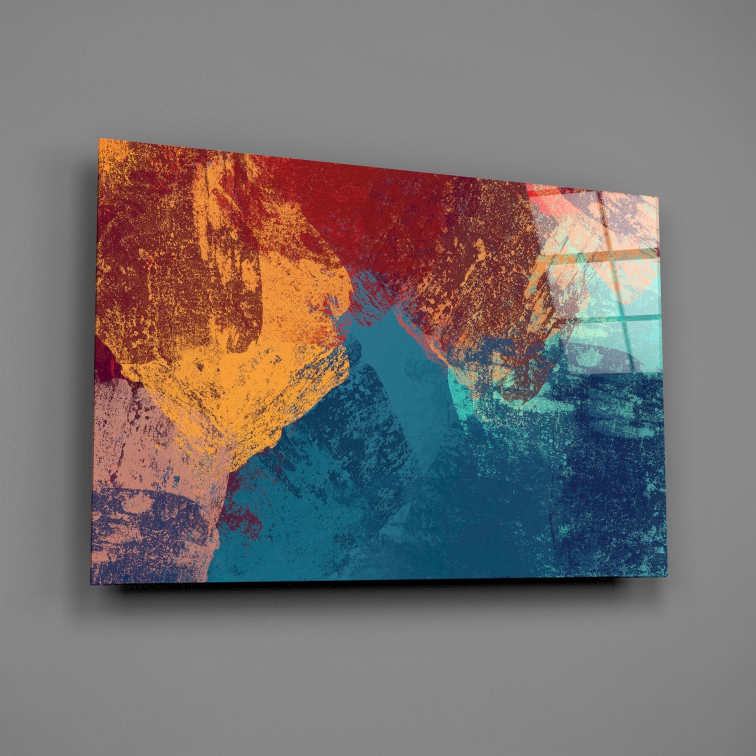 Abstract Colors Glass Wall Art.