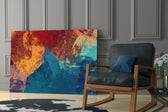 Abstract Colors glass print enhancing a hallway with vivid drama