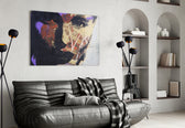 Women's glass wall art styled in a creative studio