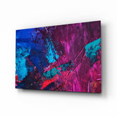 Abstract Colors glass wall art displayed above a console in a designer interior
