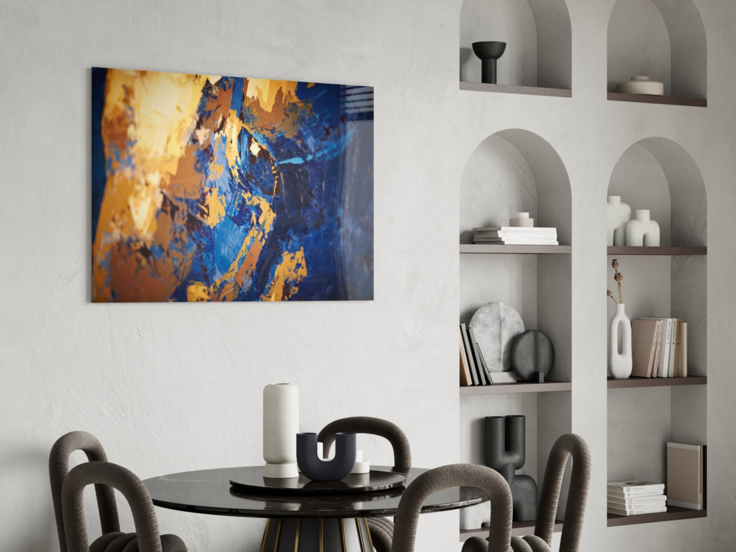 Abstract Colors Glass Wall Art.