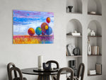 Colorful Trees panel adding painterly pulse to a sunroom