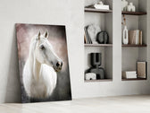 Horse glass print enhancing an entry hall with quiet strength