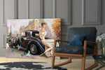 Car glass print enhancing a hallway with statement focal point