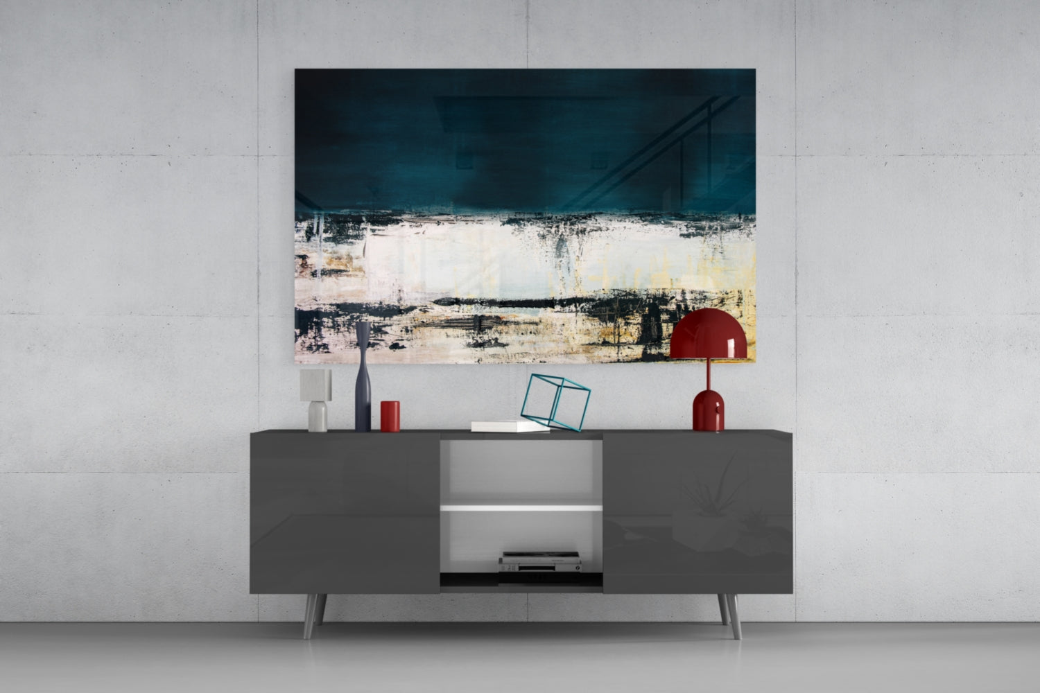 Abstract Colors Glass Wall Art.