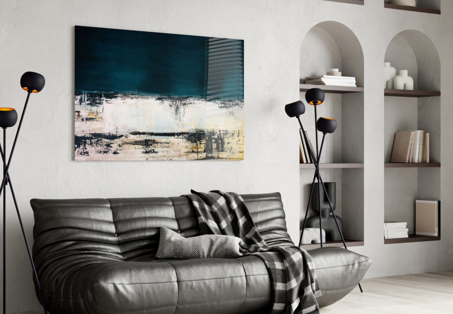 Abstract Colors Glass Wall Art.