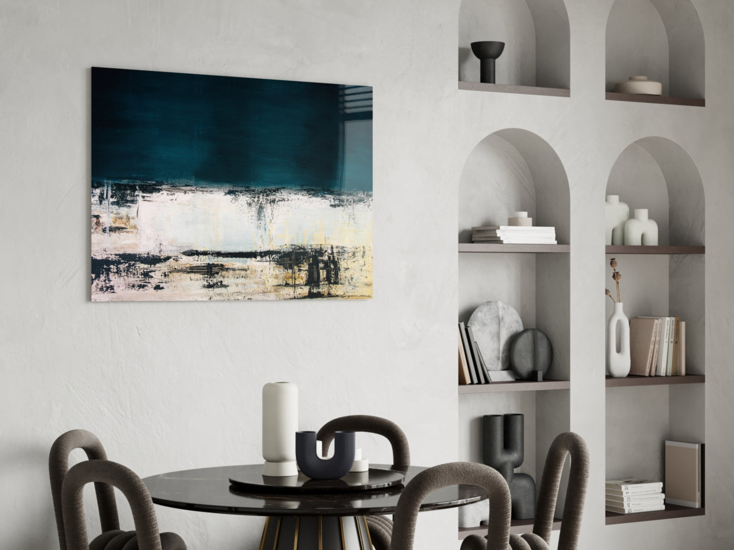 Abstract Colors Glass Wall Art.