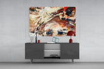 Abstract Colors panel catching warm light to reveal its kinetic gesture
