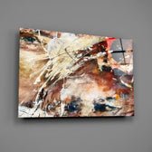 Rust-and-cream panel bringing collector warmth to a contemporary living space