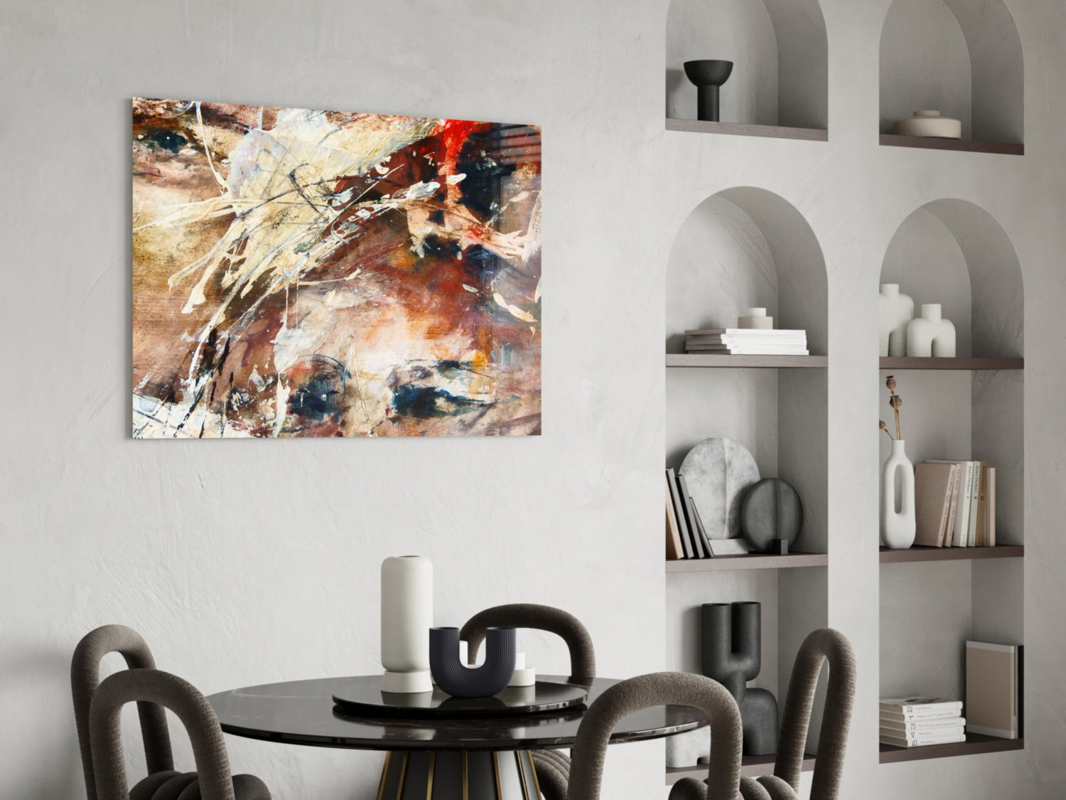 Abstract Colors Glass Wall Art.