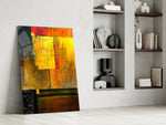 Abstract Colors glass print enhancing a gallery-inspired hallway