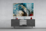Abstract Colors panel catching low light to reveal its impasto drips