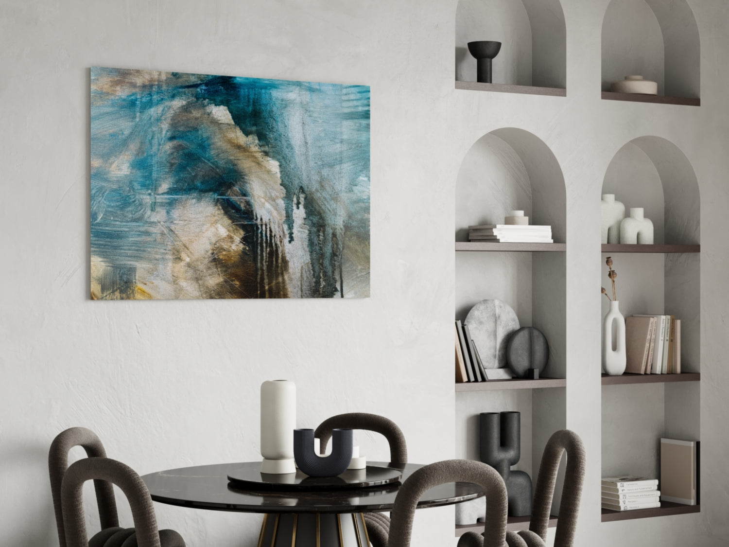 Abstract Colors Glass Wall Art.