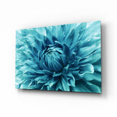 Micro Flower glass wall art displayed above a console in a designer interior