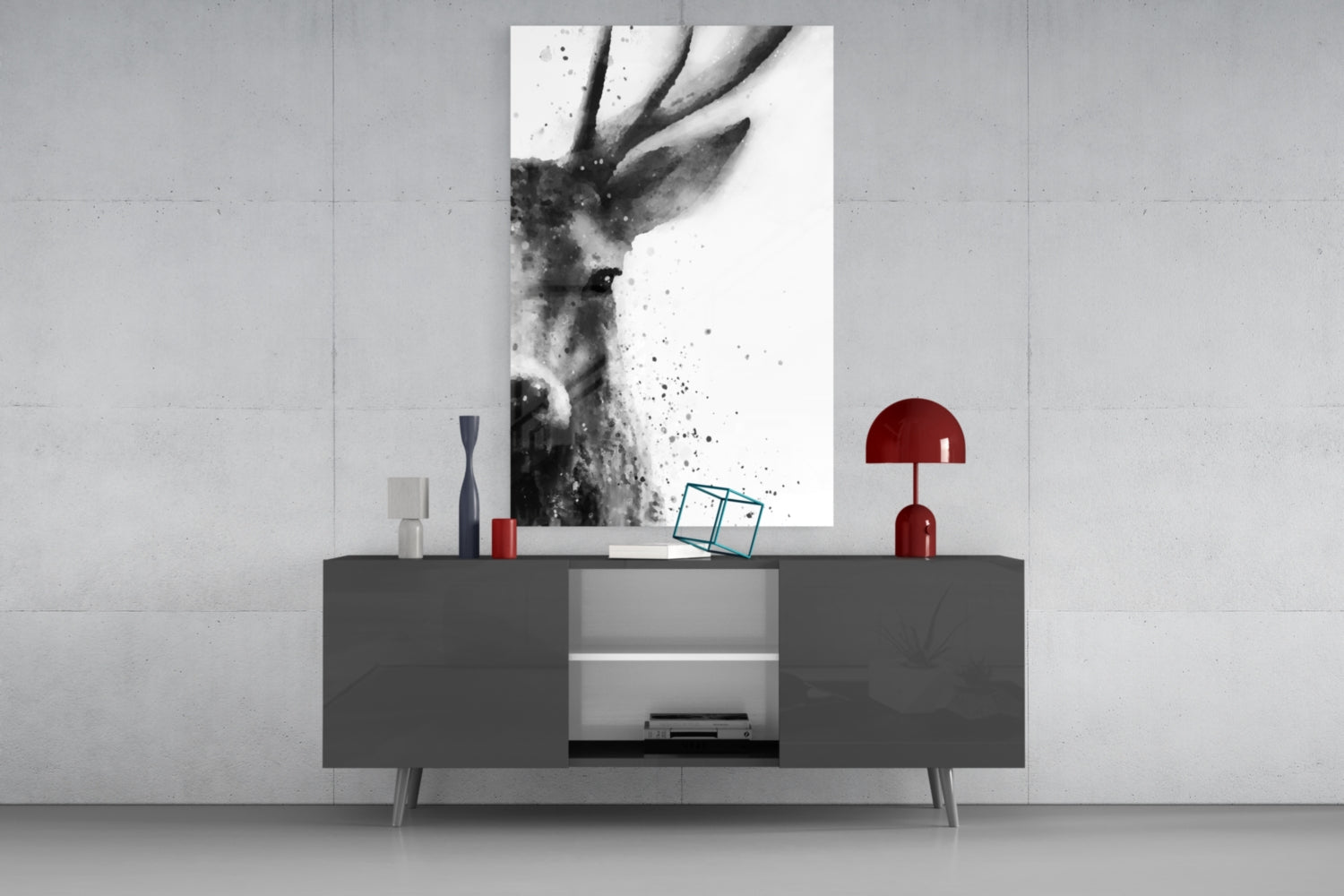 Deer Glass Wall Art.