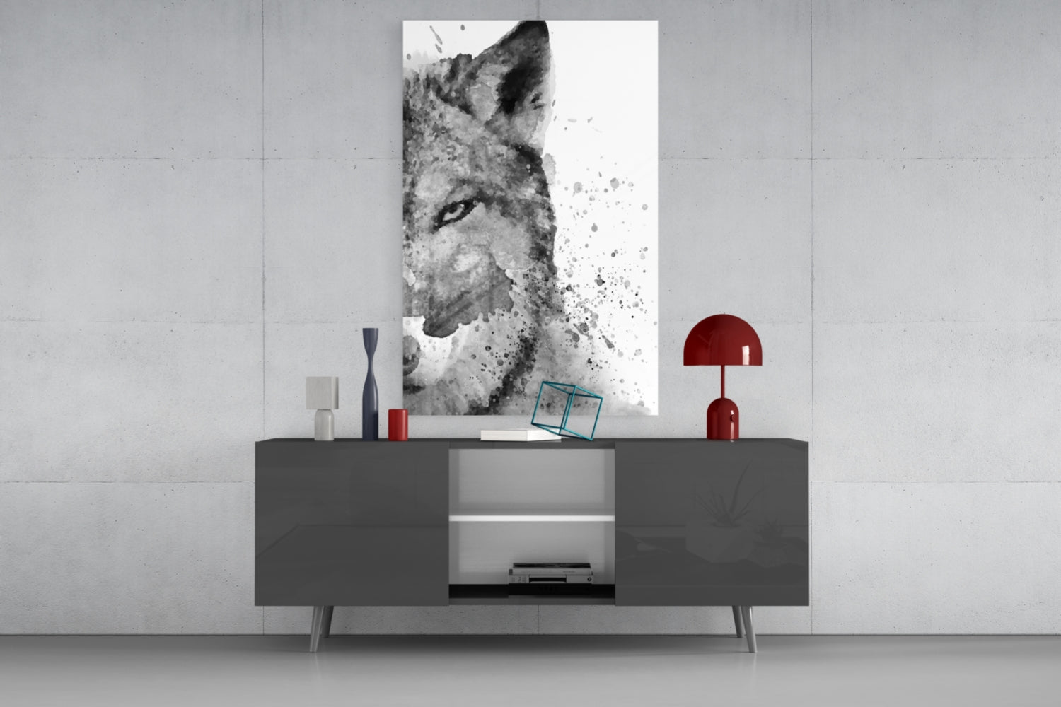 Wolf Glass Wall Art.
