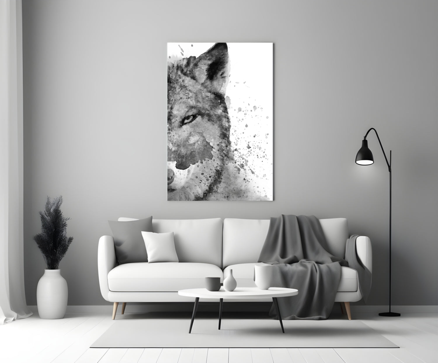 Wolf Glass Wall Art.