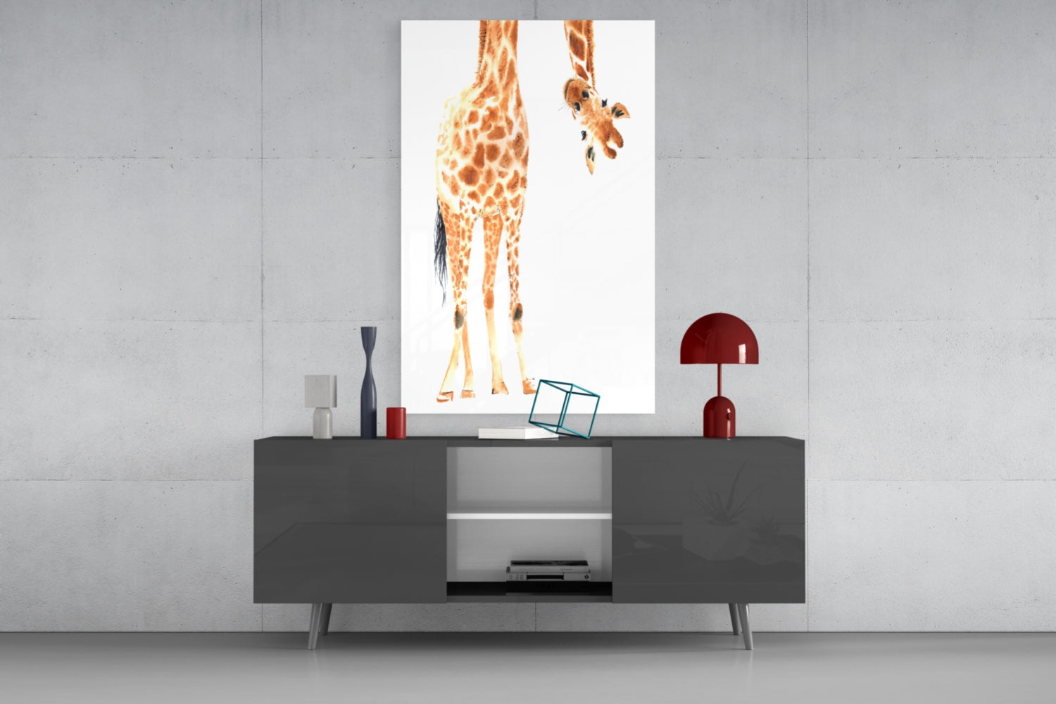 Giraffe Glass Wall Art.