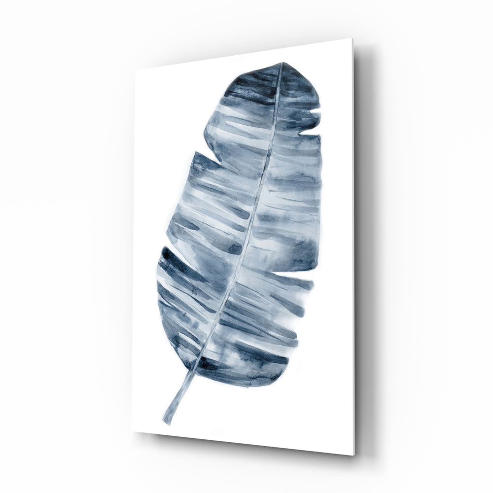 Leaf glass wall art displayed above a console in a designer interior