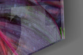 Leaf artwork anchoring a tropical-themed wall in jewel-tone palette