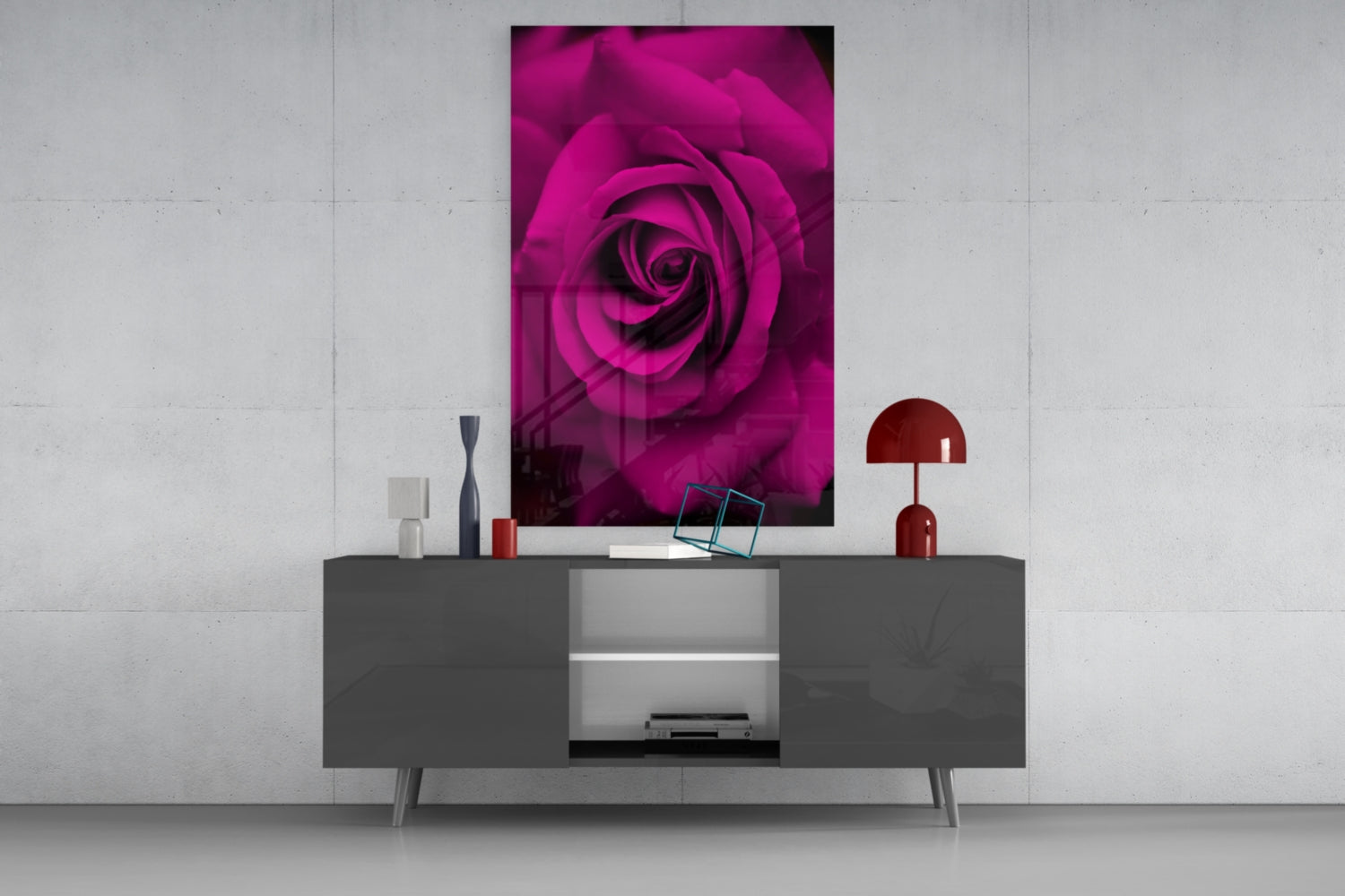 Rose Glass Wall Art.
