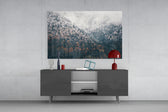 Forest panel catching low light to reveal its misty atmosphere