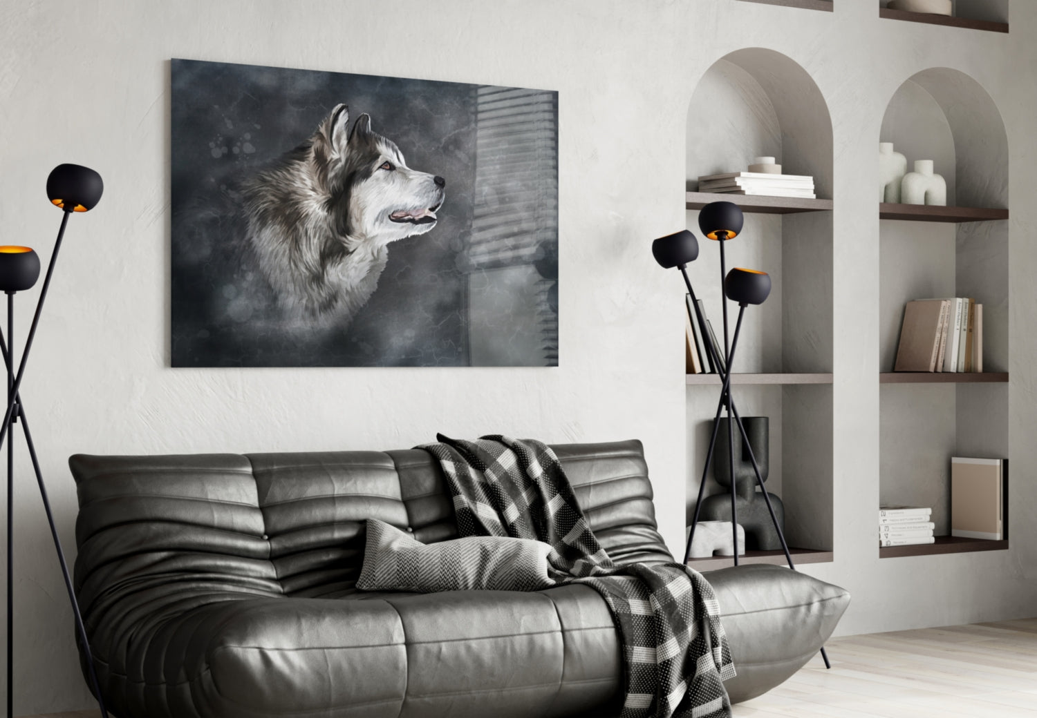 Wolf Glass Wall Art.