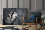 Wolf glass print enhancing a hallway with quiet drama