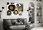 Abstract Colors glass print in elegant bedroom setting