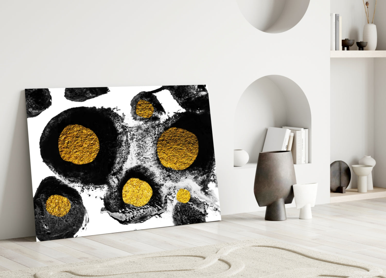 Abstract Colors Glass Wall Art.