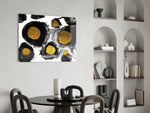 Abstract Colors Glass Wall Art in contemporary home office decor