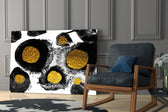 Abstract Colors glass wall art in stylish dining room