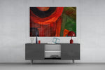 Abstract glass wall art flat lay view – ready to hang
