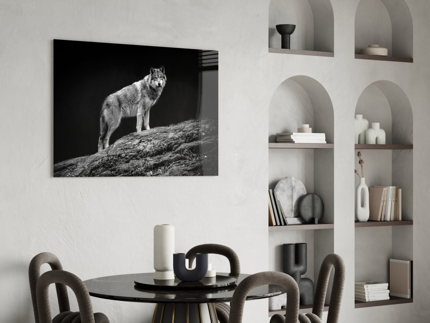 Wolf Glass Wall Art.