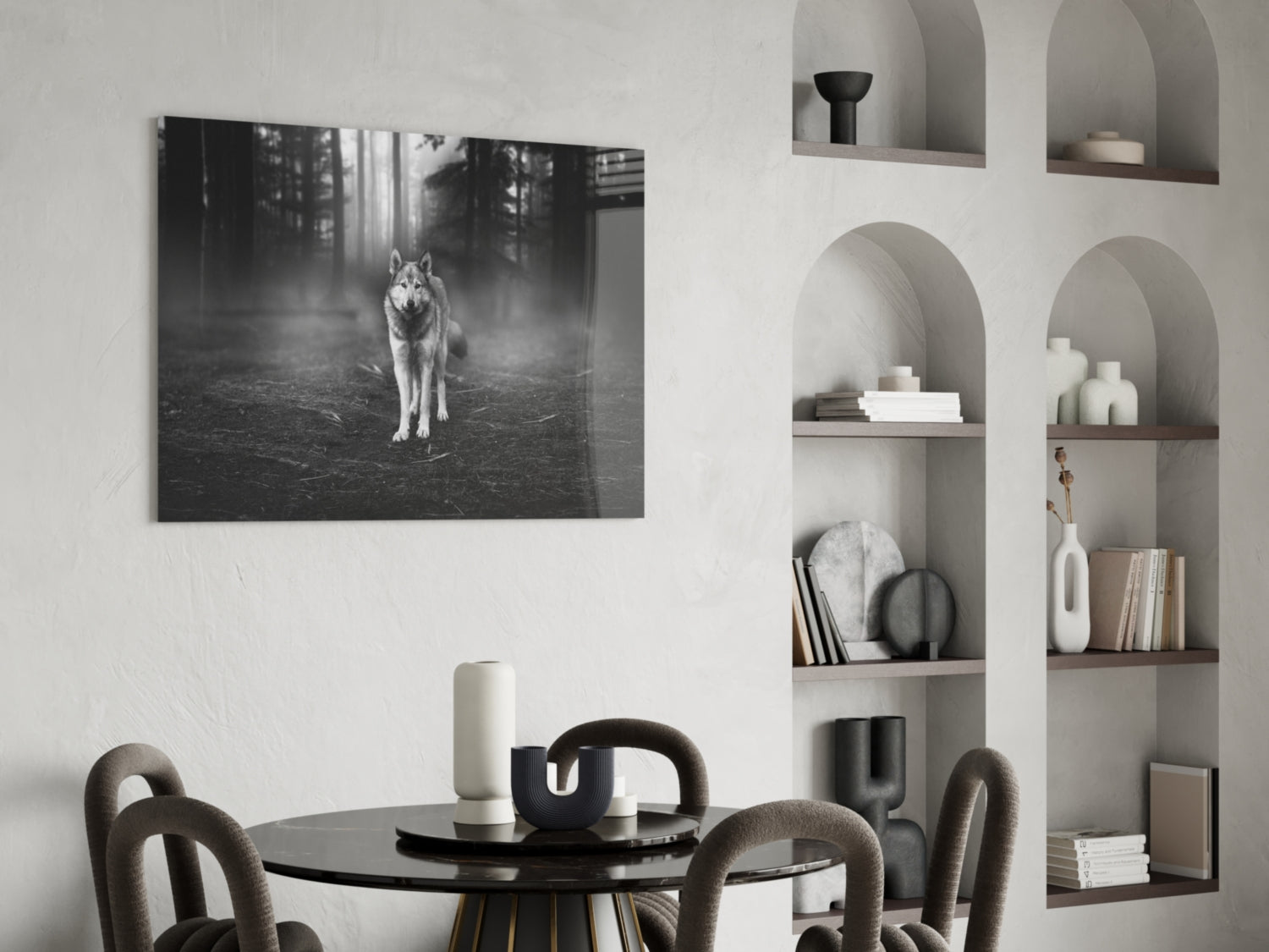 Wolf Glass Wall Art.